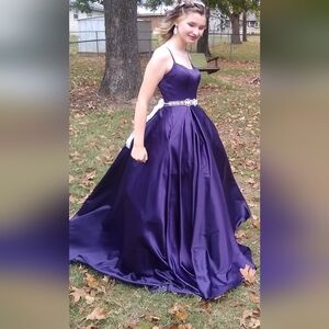 Madison James Deep Purple Prom Dress